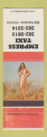Matchbook Cover - Empress Taxi Victoria BC pinup WEAR