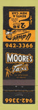 Matchbook Cover - Moore's Taxi Rental Cars Canada ON