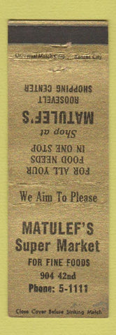 Matchbook Cover - Matulef's Super Market Grocery
