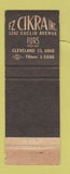 Matchbook Cover - Cikra's Furs Cleveland OH WEAR