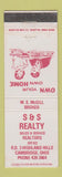 Matchbook Cover - S&S Realty Real Estate Cambridge OH