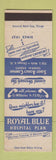 Matchbook Cover - Royal Blue Hospital Plan Insurance Chicago IL