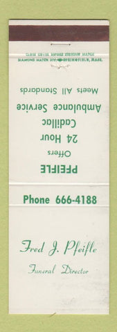 Matchbook Cover - Pfeifle Funeral Home Ambulance WEAR