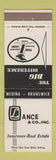 Matchbook Cover - Lance Insurance Medina Brunswick OH