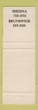 Matchbook Cover - Lance Insurance Medina Brunswick OH
