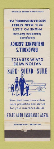 Matchbook Cover - Brackbill's Insurance Agency Mechanicsburg PA