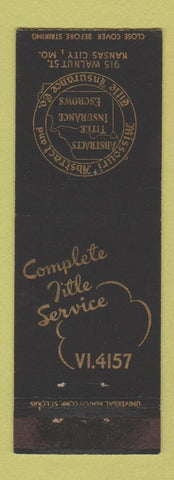 Matchbook Cover - Missouri Abstract and Title Insurance Kansas City MO WEAR