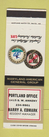 Matchbook Cover - American General Maryland Casualty Insurance Portland ME?