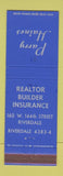 Matchbook Cover - Parry Haines Real Estate Insurance Riverdale IL