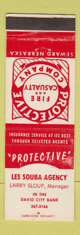 Matchbook Cover - Les Souba Insurance Agency David City Seward AK
