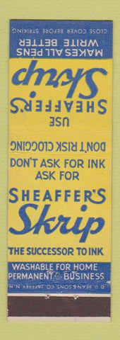 Matchbook Cover - Sheaffer's Skrip Pens DD Bean