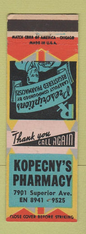 Matchbook Cover - Kopecny's Pharmacy Drug Chicago?