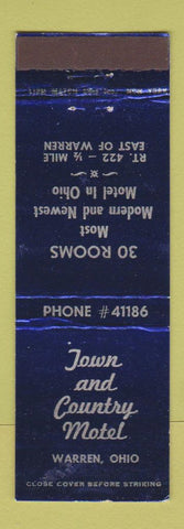Matchbook Cover - Town and Country Motel Warren OH