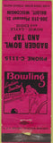 Matchbook Cover - Badger Bowling Tap Belit WI girlie