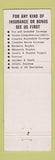 Matchbook Cover - Ura J Breedlove Insurance Los Fresnos Port Isabell TX