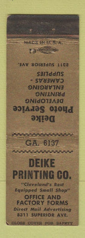 Matchbook Cover - Deike Printing Cleveland OH WEAR