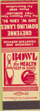 Matchbook Cover - Cheyenne Bowling Lanes WY