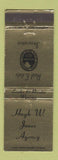 Matchbook Cover - Hugh W Jones Insurance Real Estate Lusk Rawlins WY