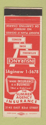 Matchbook Cover - Summer Insurance Agency