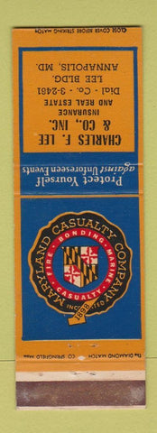 Matchbook Cover - Charles Lee Insurance Annapolis MD WEAR
