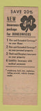 Matchbook Cover - North America Companies Insurance