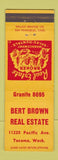 Matchbook Cover - Bert Brown Real Estate Tacoma WA