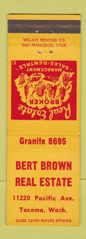 Matchbook Cover - Bert Brown Real Estate Tacoma WA