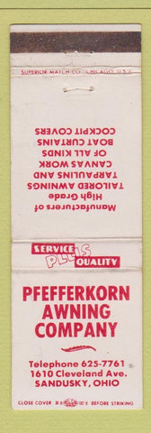 Matchbook Cover - Pfefferkorn Awning Company Sandusky OH WEAR