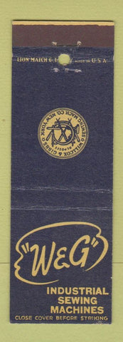 Matchbook Cover - W&G Industrial Sewing Machines New York City Willcox Gibbs