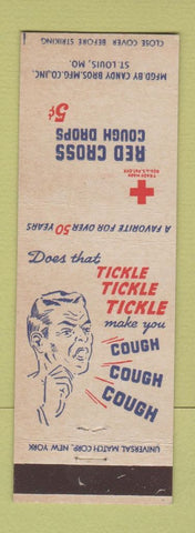 Matchbook Cover - Red Cross Cough Drops St Louis MO Candy Bros