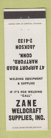 Matchbook Cover - Zane Weldcraft Supplies Hartford CT WHITE