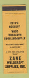 Matchbook Cover - Zane Weldcraft Supplies Hartford CT YELLOW