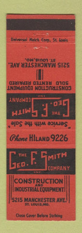 Matchbook Cover - Geo Smith Construction St Louis MO