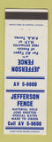 Matchbook Cover - Jefferson Fence