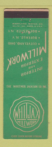 Matchbook Cover - Whijax Millwork Cleveland OH Rochester Buffalo NY