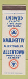 Matchbook Cover - Allentown Portland Cement Allentown PA