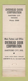 Matchbook Cover - Overhead Door Corp Hartford City IN