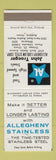 Matchbook Cover - Allegheny Stainless Steel John Troeger Chicago Rockford IL
