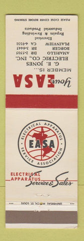 Matchbook Cover - Electrical Apparatus Service Amarillo Borger Plainview TX WEAR