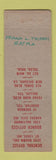 Matchbook Cover - Metal Goods Corp St Louis Dallas Tulsa Houston New Orleans LA