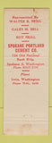 Matchbook Cover - Portalnd Cement Spokane Masonry Cement WA