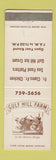 Matchbook Cover - Gulf Hill Farm Ice Cream Restaurant Bourne Bridge MA?