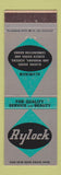 Matchbook Cover - Rylock Aluminum Doors Windows San Leandro CA
