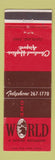 Matchbook Cover - One World Skychef Restaurant Cleveland Hopkins Airport OH
