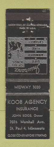 Matchbook Cover - Koob Insurance Agency ST Paul MN