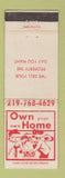 Matchbook Cover - Bennett Real Estate OH Hooley Shipshewana IN WEAR