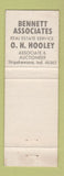 Matchbook Cover - Bennett Real Estate OH Hooley Shipshewana IN WEAR
