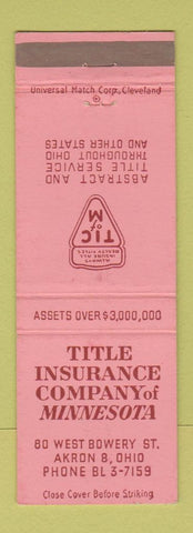 Matchbook Cover - Title Insurance Company OF Minnesota Akron OH