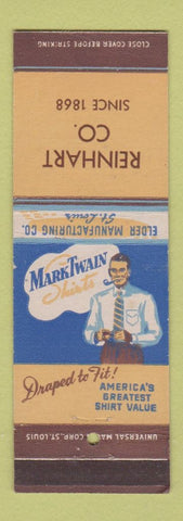 Matchbook Cover - Mark Twain Men's Shirts Reinhart Co NV?