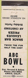 Matchbook Cover - ABC Bowling Chicago CA